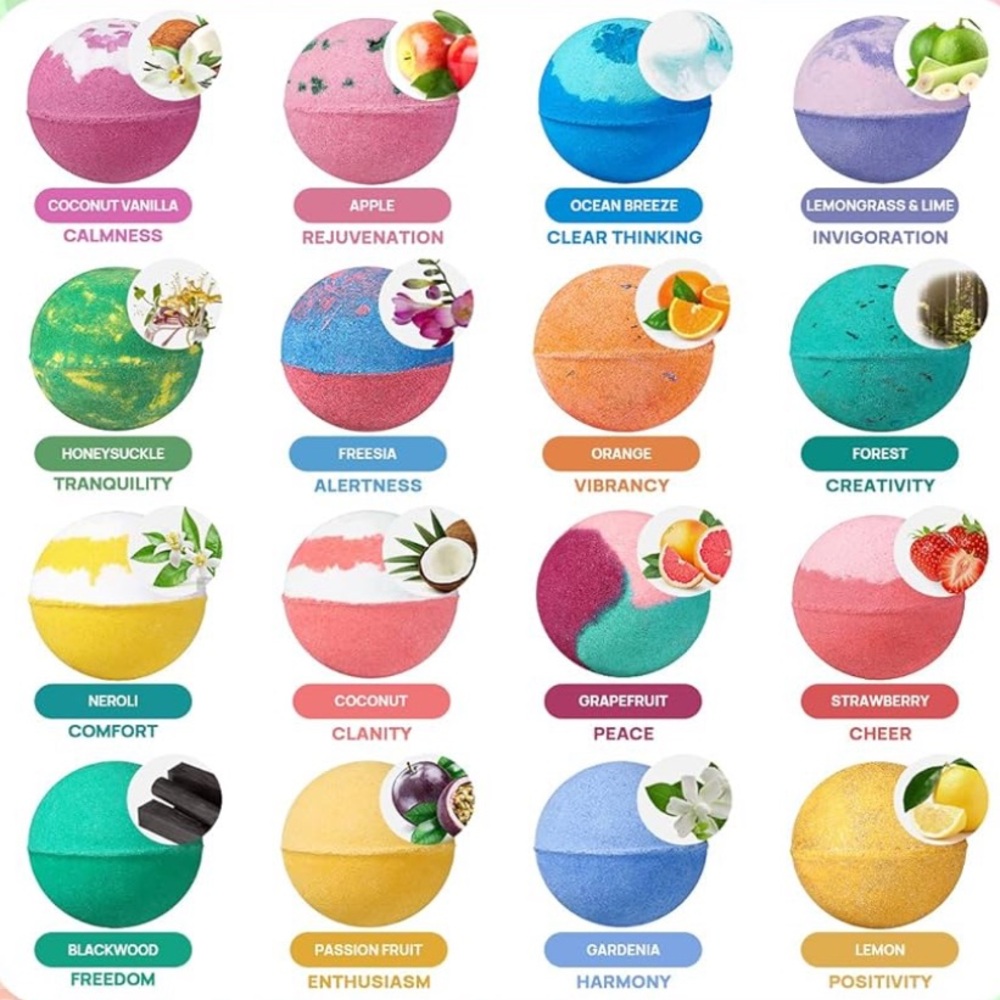 Bath Bombs 25 Extra Large Pcs + 3 Bubble Bars & Dried Flowers Relaxing Bathbombs
